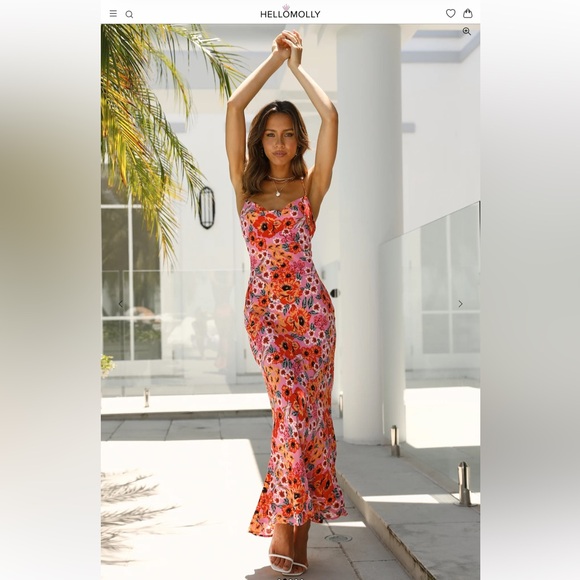 Hello Molly Blooming Light Midi Dress Pink - Picture 2 of 8